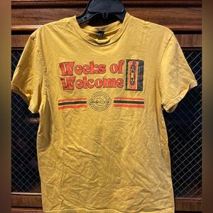 Yellow Graphic T-Shirt with Retro Design weeks of welcome WGTC medium